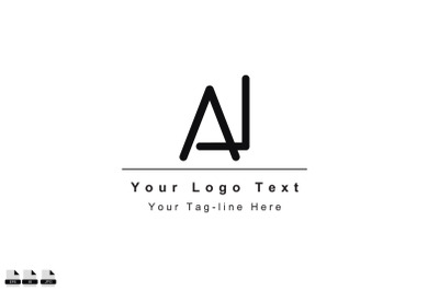 letter la or al design icon symbol