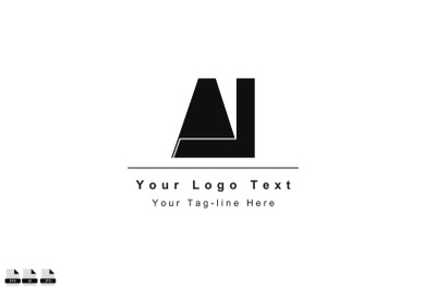 logo initial al or la design symbol letter