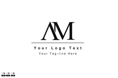 AM MA A M initial based letter icon logo