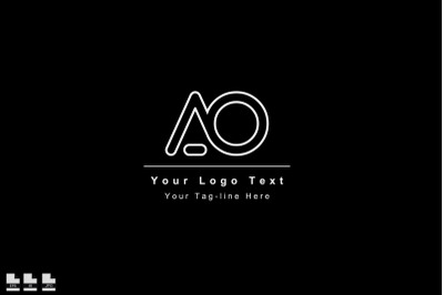 ao or oa logo template icon symbol