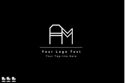 am logo initial design template icon