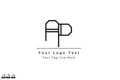ap or pa design icon logo initial