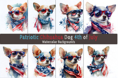 Patriotic Chihuahua Watercolor