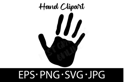 Hand Silhouette Vector EPS SVG PNG JPG Hand Print Cut File