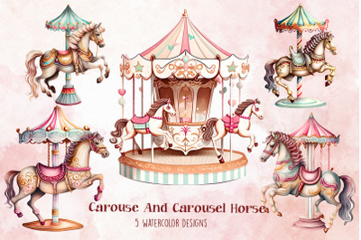 Carousel And Carousel Horse Bundle