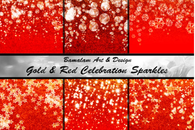 Gold &amp; Red Sparkles Backgrounds