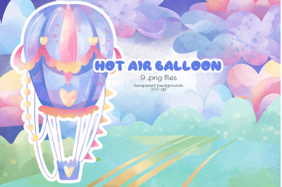 Hot Air Balloon Clipart - PNG Files