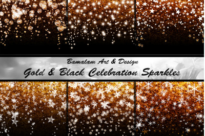 Gold &amp; Black Sparkles Backgrounds