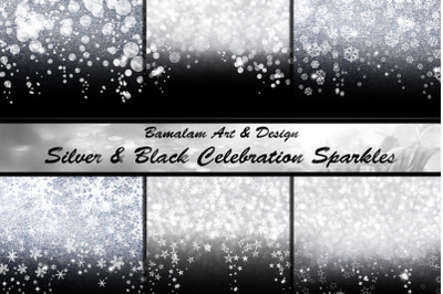 Silver &amp; Black Sparkles Backgrounds