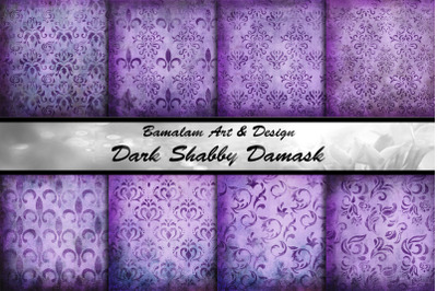 Shabby Purple Damask