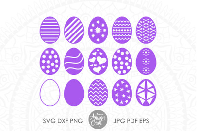 Easter egg SVG cut file bundle, PNG for sublimation, laser cut files