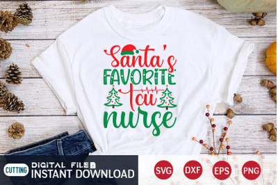 Santa&#039;s Favorite Icu Nurse SVG