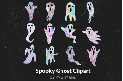 Glitter Ghost Digital Clip Art