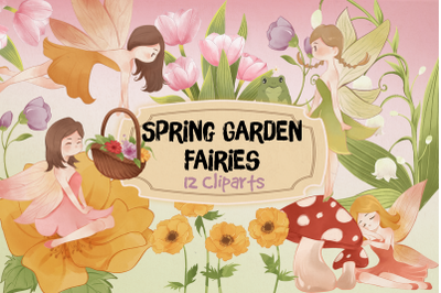Spring Garden Fairies Cliparts