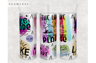 Lake Quotes Tumbler Wrap, 20 Oz Skinny Tumbler Lake Sayings PNG