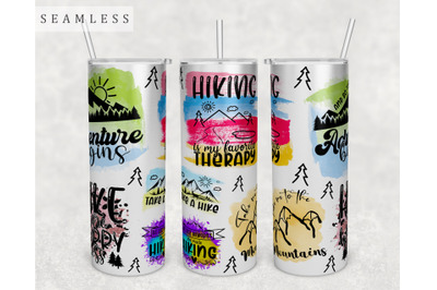 Hiking Quotes Tumbler Wrap, 20 Oz Skinny Tumbler Hiking Sayings PNG