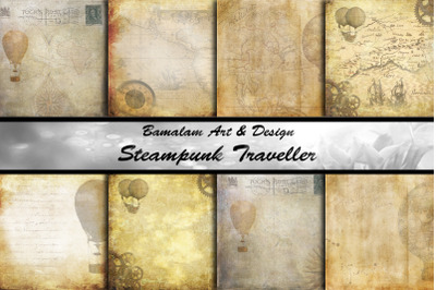 Steampunk Traveler Vintage Airship Papers