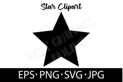 Star Vector EPS SVG PNG JPG Star Print Cut File Clipart