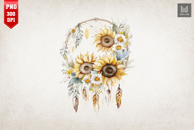 Sunflower Dreamcatcher Watercolor 18