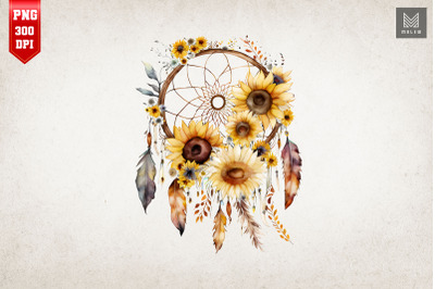 Sunflower Dreamcatcher Watercolor 20