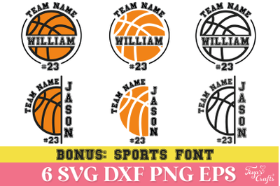 Basketball Team Name and Number SVG