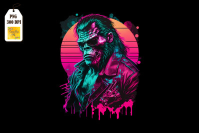 Synthwave Retro Gangster Gorilla