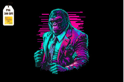 Synthwave Retro Gangster Gorilla 2