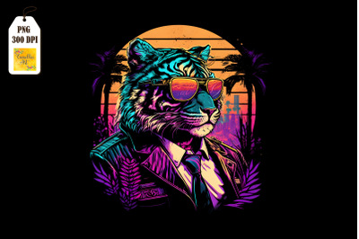 Synthwave Retro Gangster Tiger 4