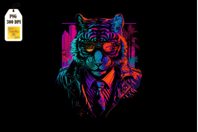 Synthwave Retro Gangster Tiger 5