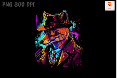 Synthwave Retro Gangster Fox 2