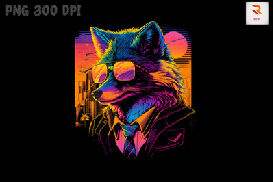 Synthwave Retro Gangster Fox 3