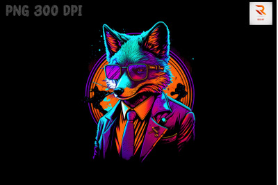 Synthwave Retro Gangster Fox 4