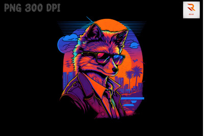 Synthwave Retro Gangster Fox 5