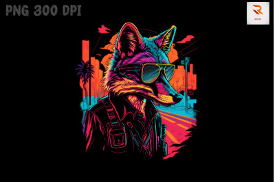 Synthwave Retro Gangster Fox 8