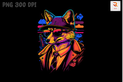 Synthwave Retro Gangster Fox 9