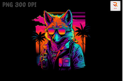 Synthwave Retro Gangster Fox 10