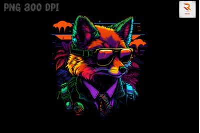 Synthwave Retro Gangster Fox 11