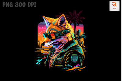 Synthwave Retro Gangster Fox 12