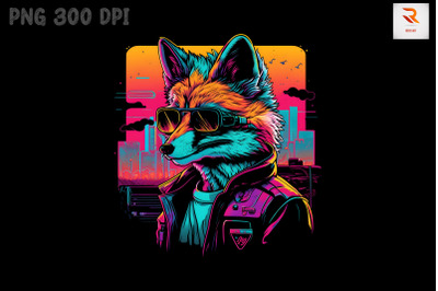 Synthwave Retro Gangster Fox 15