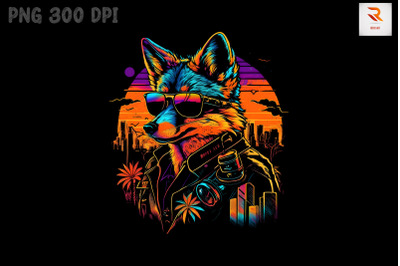 Synthwave Retro Gangster Fox 16