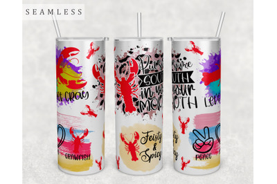 Crawfish Quotes Tumbler Wrap, 20 Oz Skinny Tumbler Crawfish Sayings