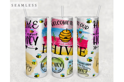 Bee Quotes Tumbler Wrap, 20 Oz Skinny Tumbler Bee Sayings Sublimation