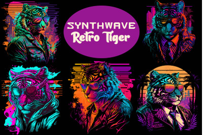 Synthwave Retro Gangster Tiger Bundle