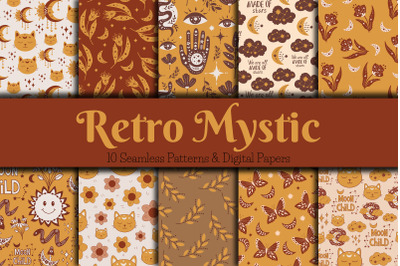 Retro Mystic Patterns % Digital Papers