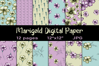 12 Floral Background. Floral Seamless Patterns.