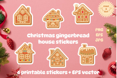 Christmas gingerbread house stickers