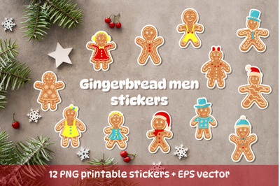 Gingerbread men stickers