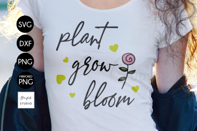 Plant Grow Bloom&nbsp;Spring SVG DXF PNG&nbsp;