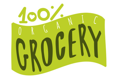 Organic grocery label. Fresh food diet product