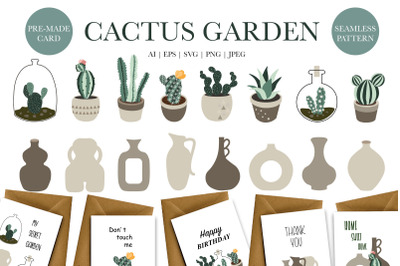 Cactus Garden Clipart Set
